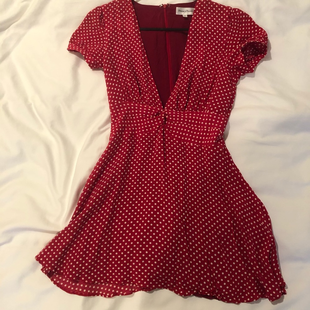 PRIVACY PLEASE polka dot red dress